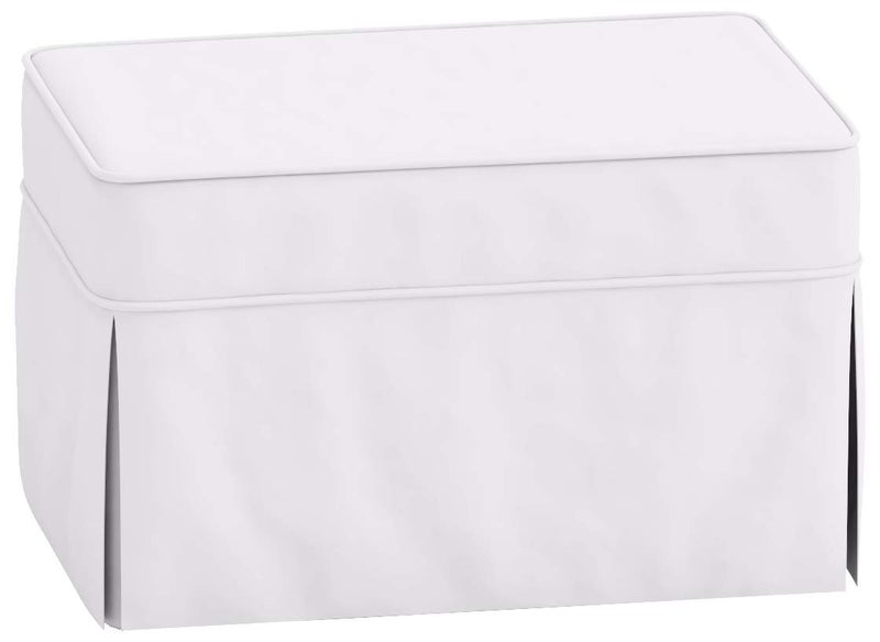 Custom Slipcover Replacement غطاء بديل لأريكة القطن العثمانية. يناسب العثماني الأساسي من بوتري بارن PB. غطاء كثيف من القطن لمقعد القدم (أبيض أساسي) - Image 1